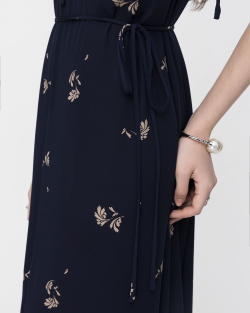 SIXDO Sleeveless V-Neck Floral Flared Dress